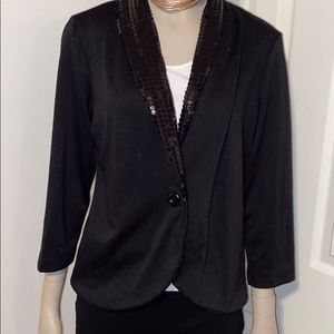 Black Sequin Embellished Blazer